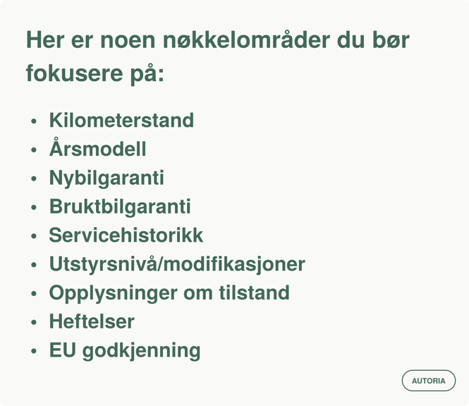 Bruktbil sjekkliste